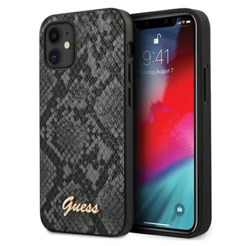 Kup Etui Guess GUHCP12SPUSNSMLBK Apple iPhone 12 mini czarny/black hardcase Script Python Collection - GUE758BLK - {ean13} - Sklep Home Screen