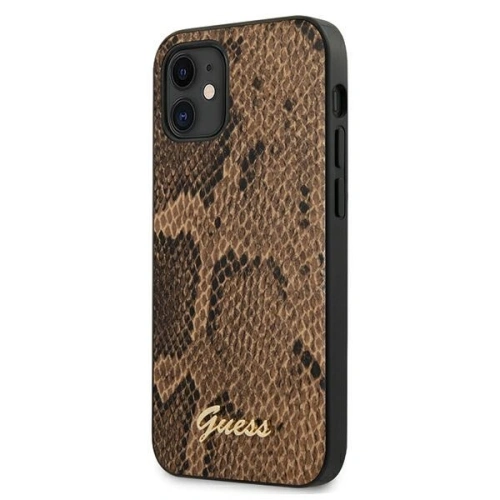 Kup Guess Apple Tasche GUHCP12SPUSNSMLBR iPhone 12 mini braun/braun Hartschalenetui Script Python Collection - GUE759BR - {ean13} - Sklep Home Screen
