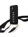 Kup Etui Guess GUHCP12SPUSTCRBK Apple iPhone 12 mini negru/czarny hardcase Silicone Printed Logo Strap - GUE760BLK - {ean13} - Sklep Home Screen