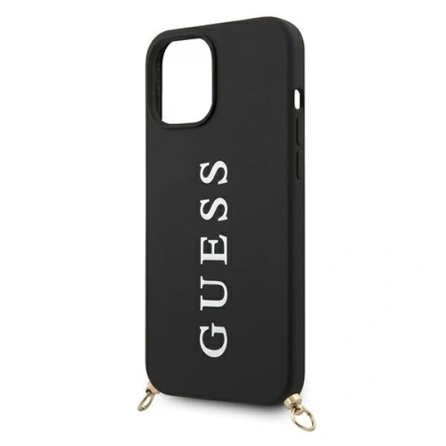 Kup Etui Guess GUHCP12SPUSTCRBK Apple iPhone 12 mini negru/czarny hardcase Silicone Printed Logo Strap - GUE760BLK - {ean13} - Sklep Home Screen
