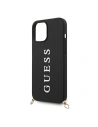 Kup Etui Guess GUHCP12SPUSTCRBK Apple iPhone 12 mini negru/czarny hardcase Silicone Printed Logo Strap - GUE760BLK - {ean13} - Sklep Home Screen