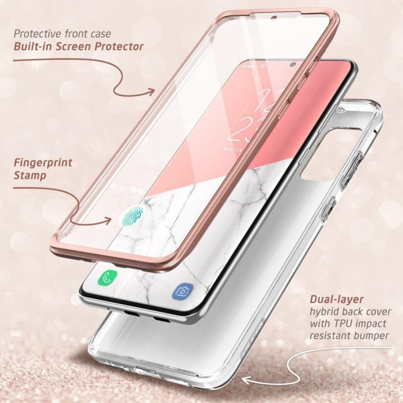 2019 Samsung Galaxy A51 Marble Bumper Case with Built-in-Screen