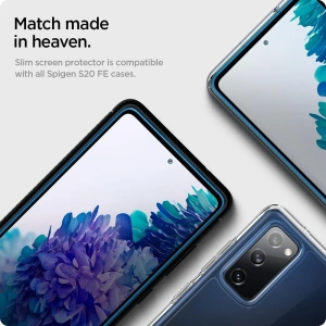 Edzett üveg Spigen GLAS.tR Slim Samsung Galaxy S20 FE Fekete