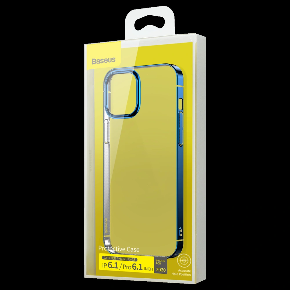 Etui Baseus Glitter Phone Case Apple iPhone 12/12 Pro  (Niebieski)