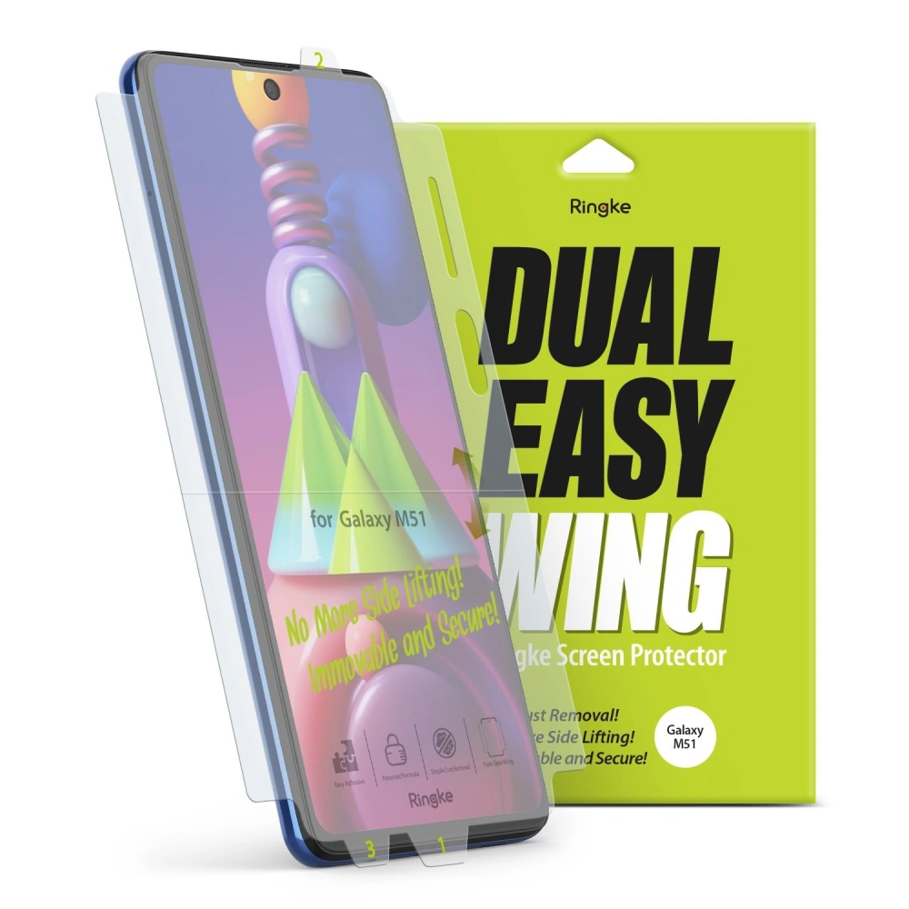 2x folia hydrożelowa Samsung Galaxy M51 - Ringke Dual Easy Wing - Home Screen