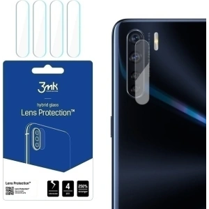 Szkło hybrydowe na obiektyw aparatu 3MK Lens Protection Oppo A91 [4 PACK]