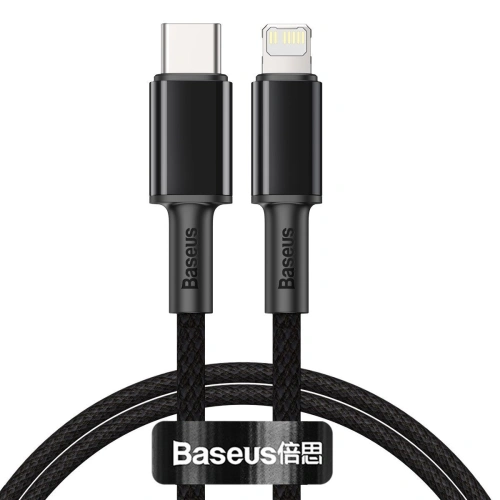Kup USB-C to Lightning kábel Baseus Magas Sűrűségű Fonott, 20W, 5A, PD, 1m (fekete) - BSU1944BLK - {ean13} - Sklep Home Screen