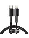 Cablul USB-C la Lightning Baseus Împletit de Densitate Mare, 20W, 5A, PD, 1m (negru)