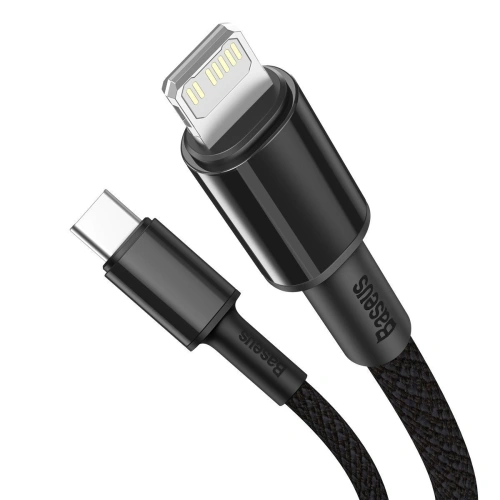 Kup USB-C to Lightning kábel Baseus Magas Sűrűségű Fonott, 20W, 5A, PD, 1m (fekete) - BSU1944BLK - {ean13} - Sklep Home Screen