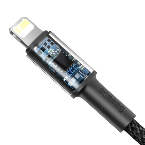Kup USB-C to Lightning kábel Baseus Magas Sűrűségű Fonott, 20W, 5A, PD, 1m (fekete) - BSU1944BLK - {ean13} - Sklep Home Screen
