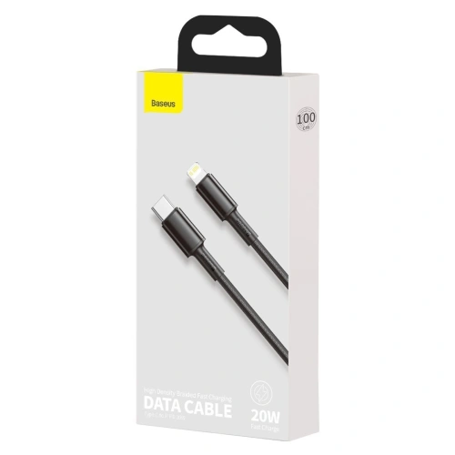 Kup Kabel USB-C do Lightning Baseus High Density Braided, 20W, 5A, PD, 1m (czarny) - BSU1944BLK - {ean13} - Sklep Home Screen