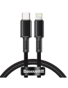 USB-C to Lightning kábel Baseus High Density Braided, 20W, 5A, PD, 2m (fekete)