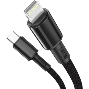 Kabel USB-C do Lightning Baseus High Density Braided, 20W, 5A, PD, 2m (czarny)