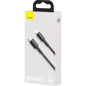 Baseus USB-C zu Lightning Kabel High Density Braided, 20W, 5A, PD, 2m (schwarz)