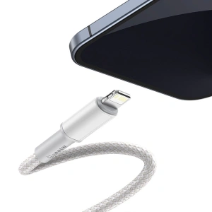 Baseus USB-C zu Lightning Kabel High Density Braided, 20W, 5A, PD, 1m (weiß)
