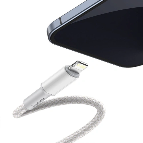 Kup USB-C to Lightning kábel Baseus Nagy Sűrűségű Fonott, 20W, 5A, PD, 1m (fehér) - BSU1946WHT - {ean13} - Sklep Home Screen