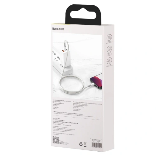 Kup USB-C to Lightning kábel Baseus Nagy Sűrűségű Fonott, 20W, 5A, PD, 1m (fehér) - BSU1946WHT - {ean13} - Sklep Home Screen