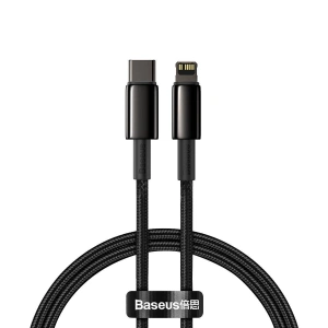 Buy Baseus Tungsten Gold Cable Type-C to Lightning PD 20W 1m (black) - BSU1947BLK - {ean13} - Home Screen Store Europe