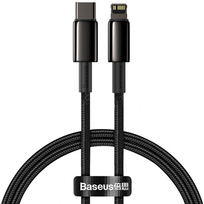 Kup Kabel USB-C do Lightning Baseus Tungsten Gold, 20W, 5A, PD, 1m (czarny) - 6953156232037 - BSU1947BLK - Homescreen.pl