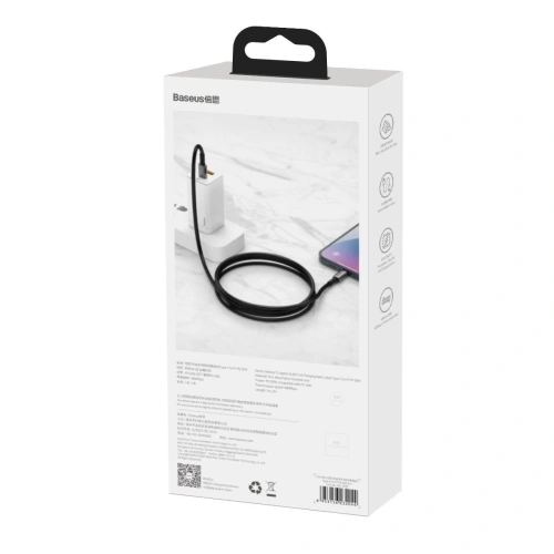 Kup Kabel USB-C do Lightning Baseus Tungsten Gold, 20W, 5A, PD, 2m (černý) - BSU1948BLK - {ean13} - Sklep Home Screen