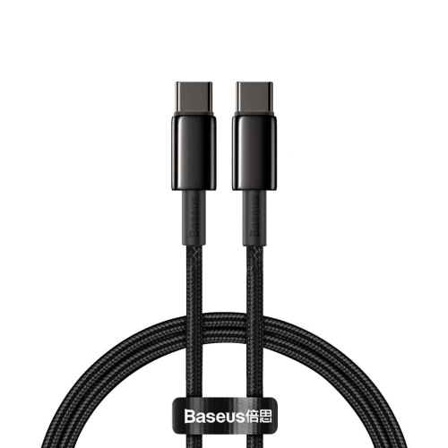 Kup USB-C to USB-C kábel Baseus Tungsten Gold, 100W, 1m (fekete) - BSU1949BLK - {ean13} - Sklep Home Screen