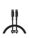 Cablul USB-C la USB-C Baseus Tungsten Gold, 100W, 2m (negru)