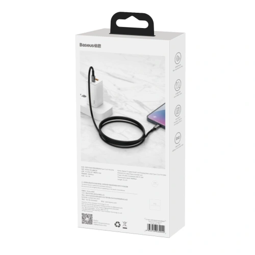 Kup Kabel USB-C do USB-C Baseus Tungsten Gold, 100W, 2m (czarny) - BSU1950BLK - {ean13} - Sklep Home Screen
