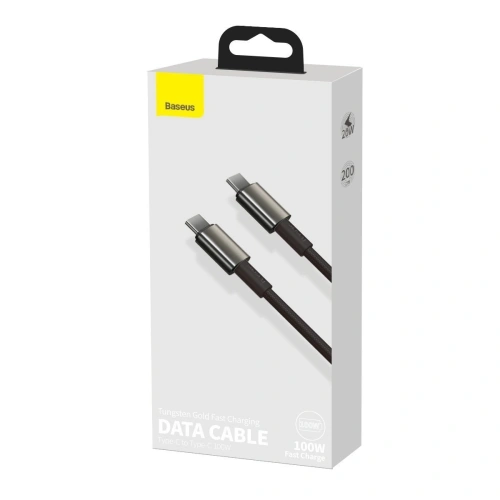 Kup Kabel USB-C do USB-C Baseus Tungsten Gold, 100W, 2m (czarny) - BSU1950BLK - {ean13} - Sklep Home Screen