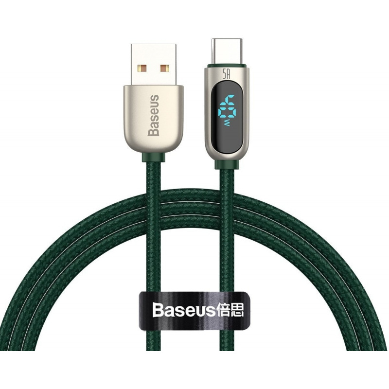 Kup Kabel USB do USB-C Baseus Display, 5A, 1m (zielony) - 6953156230248 - BSU1951GRN - Homescreen.pl