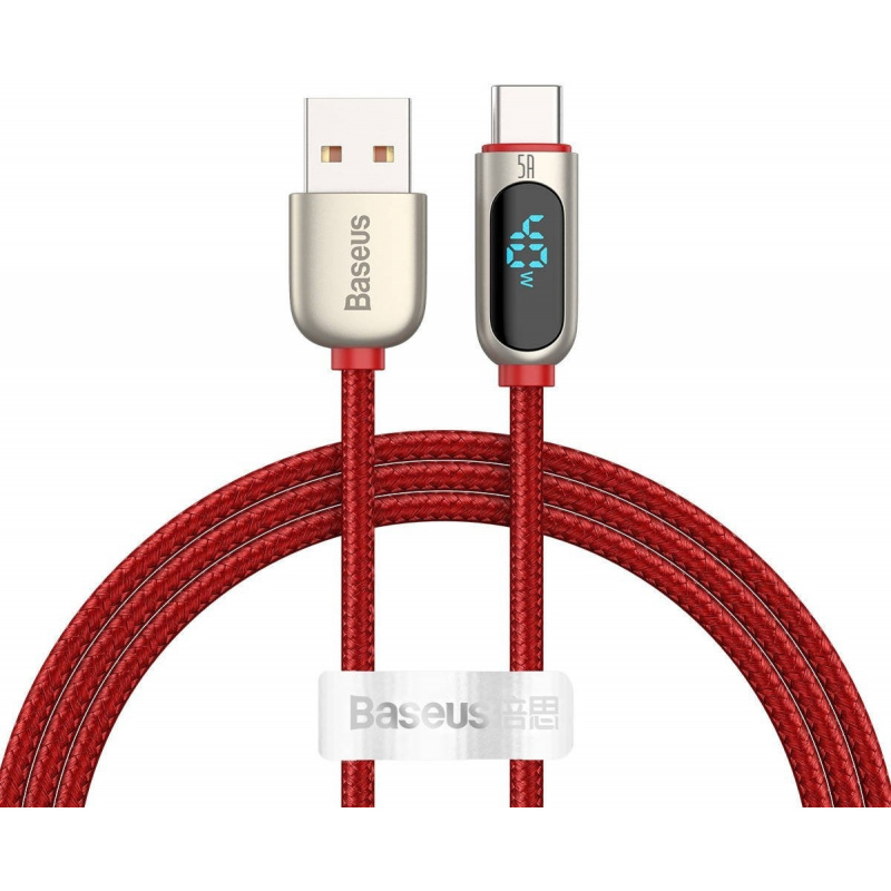Kup Kabel USB do USB-C Baseus Display, 5A, 1m (czerwony) - 6953156230255 - BSU1952RED - Homescreen.pl
