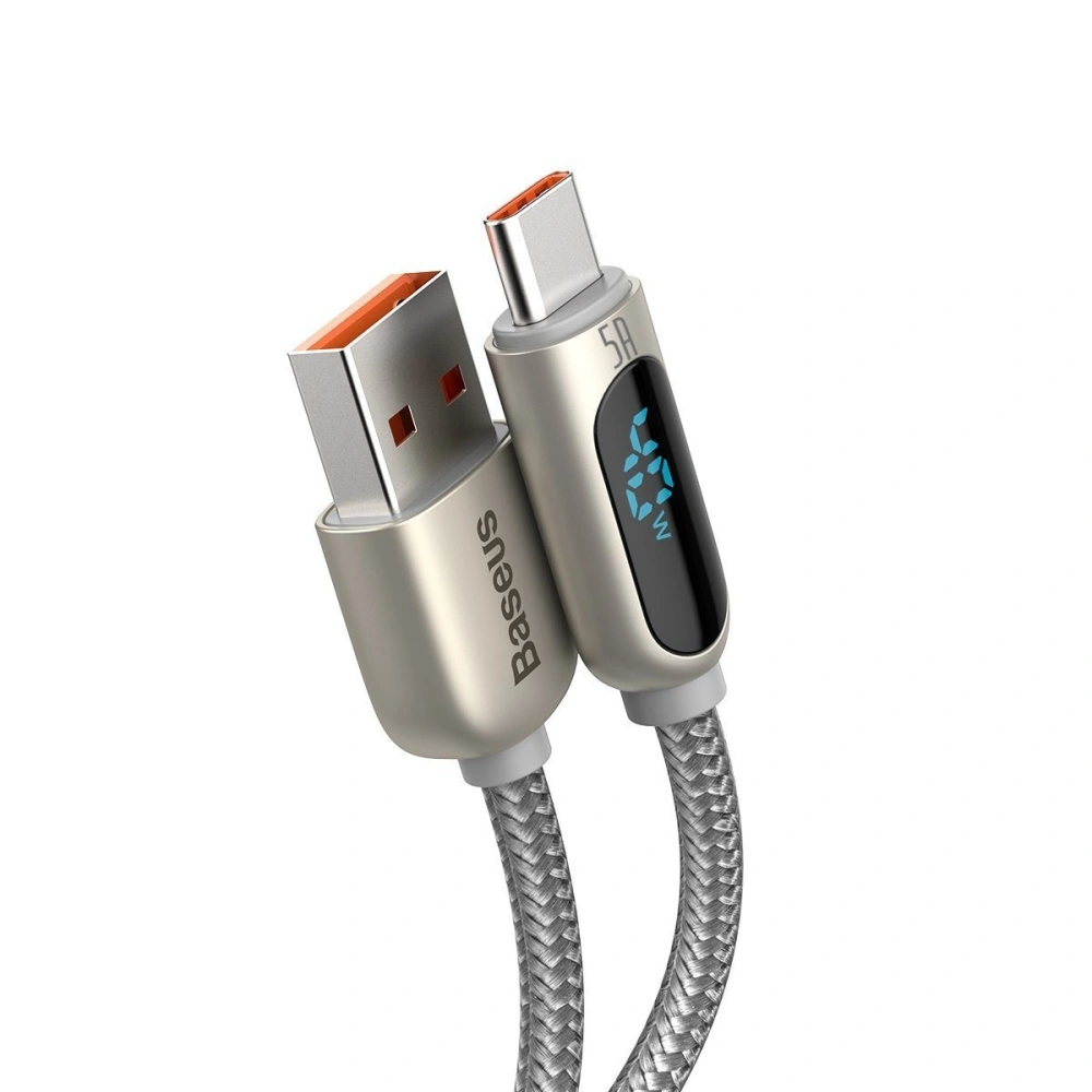 Kabel USB do USB-C Baseus Display, 5A, 1m (srebrny)