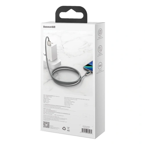 Kup Kabel USB do USB-C Baseus Display, 5A, 1m (srebrny) - BSU1953SLV - {ean13} - Sklep Home Screen