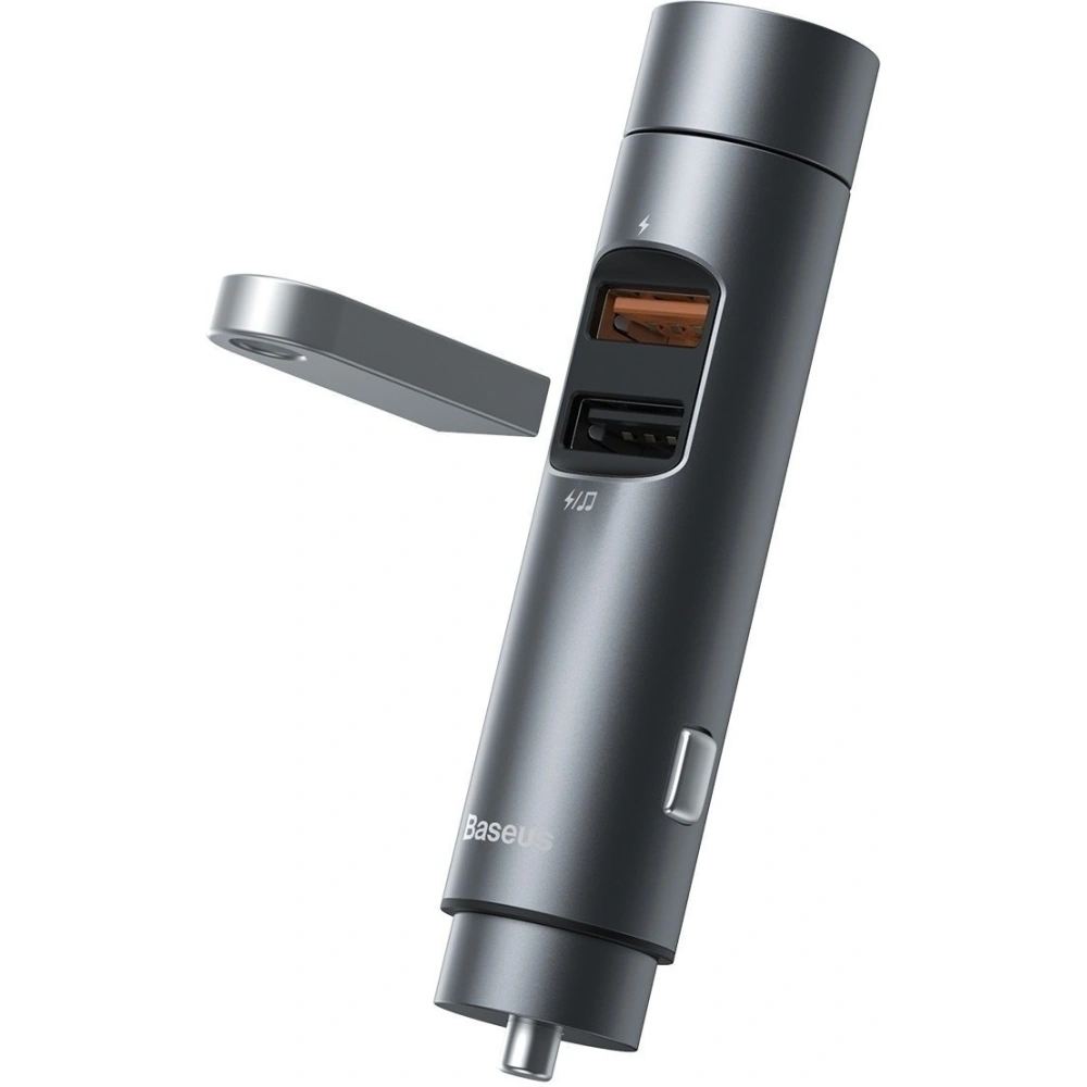 Transmiter FM Baseus Energy Column, Bluetooth 5.0, 2x USB, 18W (szary)