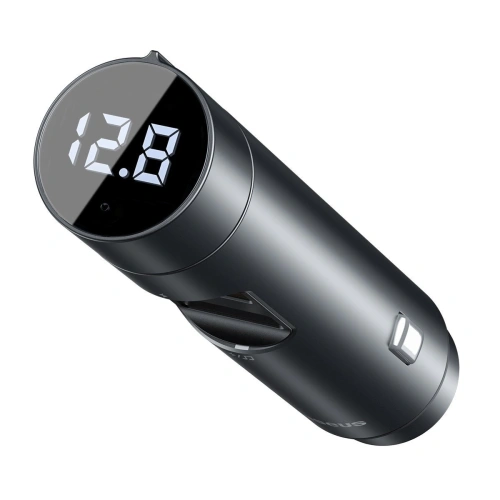 Kup Transmițător FM Baseus Energy Column, Bluetooth 5.0, 2x USB, 18W (gri) - BSU1956GRY - {ean13} - Sklep Home Screen