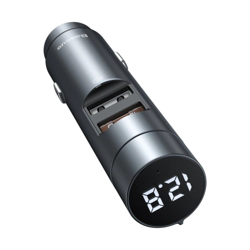 Kup Baseus FM-Sender Energiesäule, Bluetooth 5.0, 2x USB, 18W (grau) - BSU1956GRY - {ean13} - Sklep Home Screen