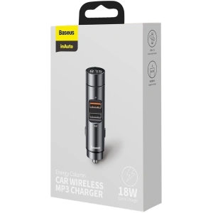 Kup Transmiter FM Baseus Energy Column, Bluetooth 5.0, 2x USB, 18W (szary) - BSU1956GRY - {ean13} - Sklep Home Screen