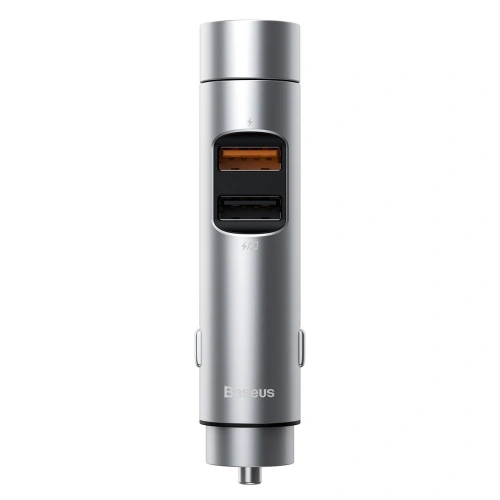 Kup Transmițător FM Baseus Energy Column, Bluetooth 5.0, 2x USB, 18W (argintiu) - BSU1957SLV - {ean13} - Sklep Home Screen