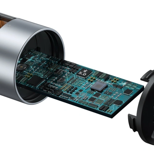 Kup Transmițător FM Baseus Energy Column, Bluetooth 5.0, 2x USB, 18W (argintiu) - BSU1957SLV - {ean13} - Sklep Home Screen