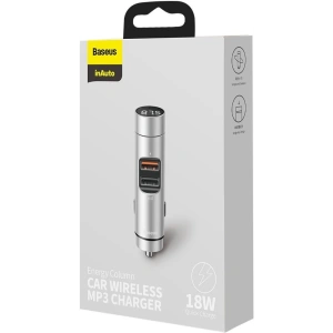 Buy Baseus Energy Column Car Wireless MP3 Charger Silver - BSU1957SLV - {ean13} - Home Screen Store Europe