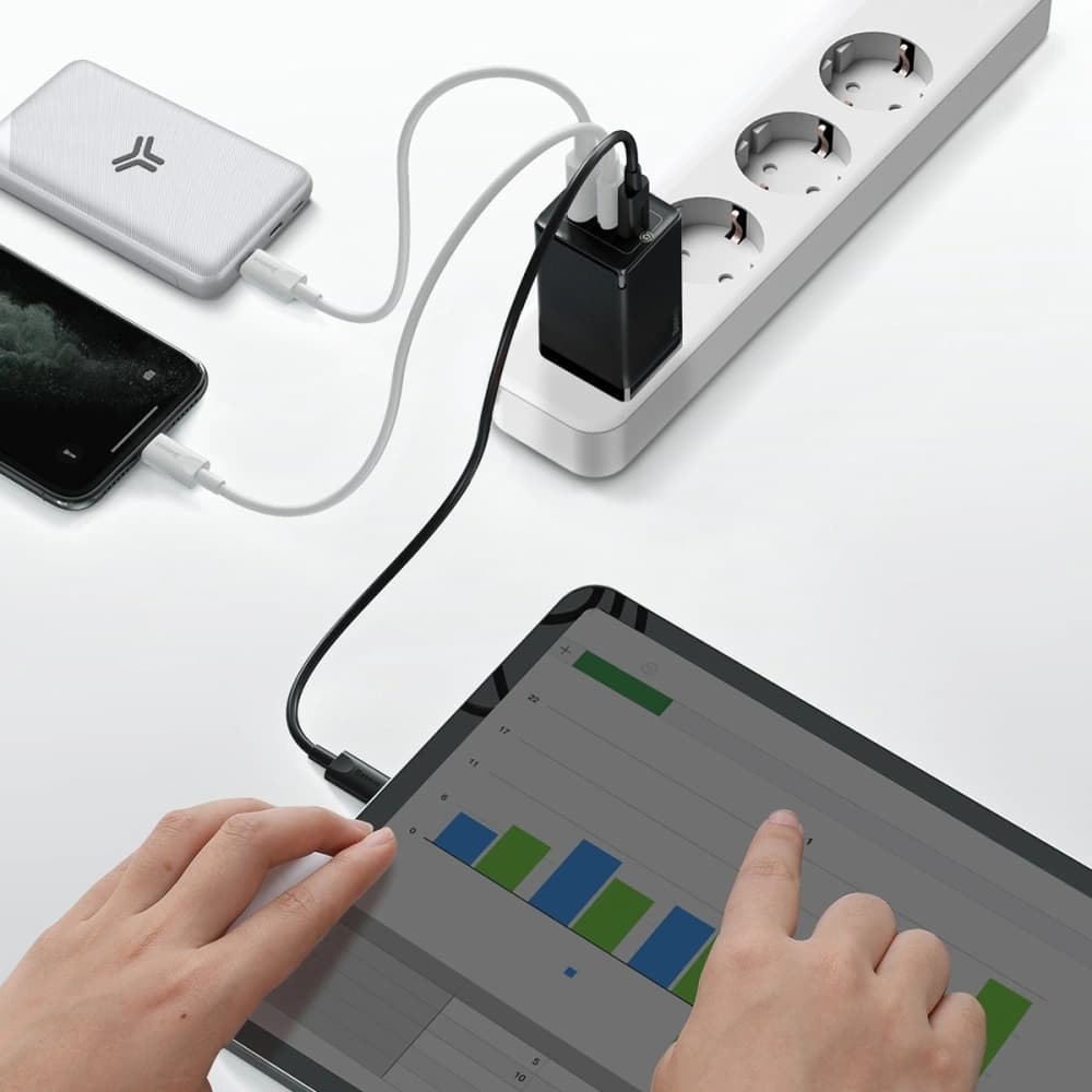 Baseus GaN Pro Quick Travel Charger C+C+A 65W EU Black - 7