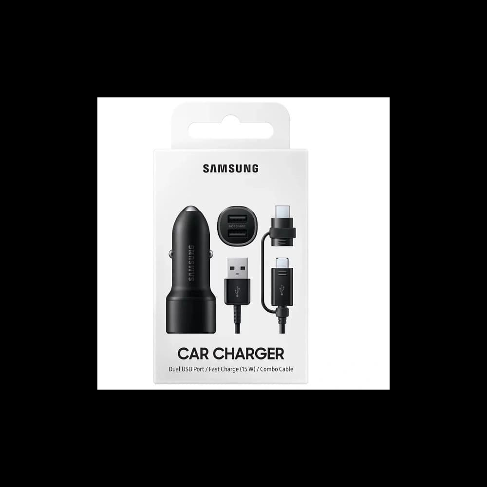 Samsung Car Charger EP-L1100WB 15W + USB-C & microUSB black - 1
