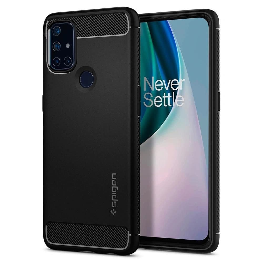 Etui Spigen Rugged Armor Oneplus Nord N10 5G Matná Černá - 1