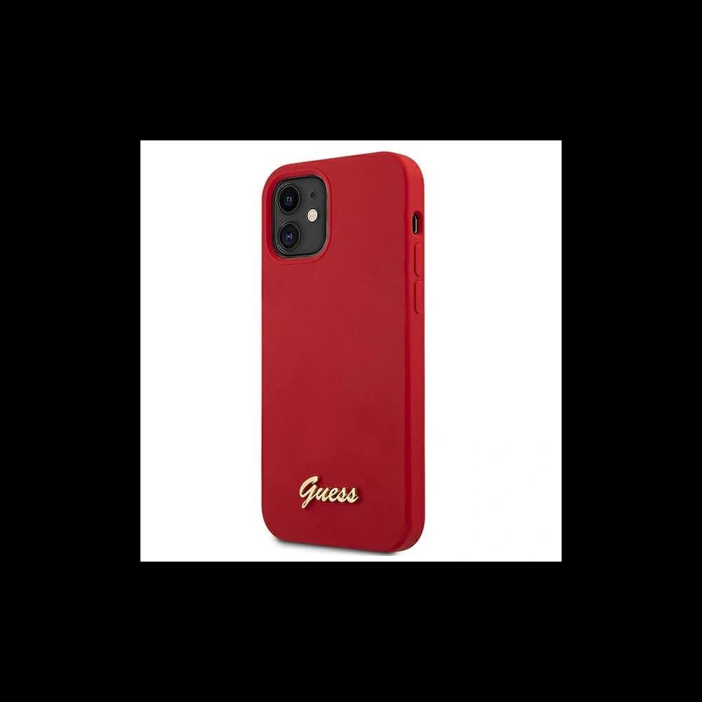 Guess GUHCP12SLSLMGRE Apple iPhone 12 mini red hardcase Metal Logo Script - 2