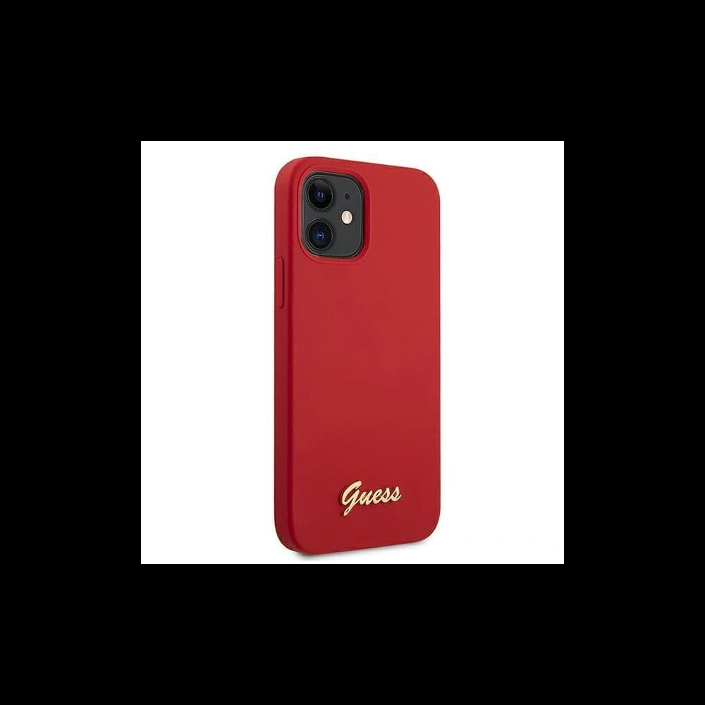 Guess GUHCP12SLSLMGRE Apple iPhone 12 mini red hardcase Metal Logo Script - 4