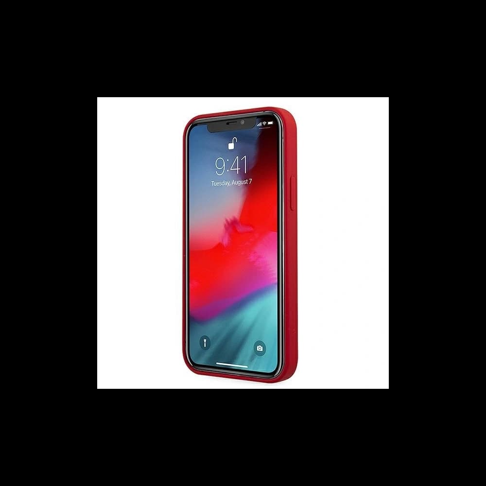 Guess GUHCP12SLSLMGRE Apple iPhone 12 mini red hardcase Metal Logo Script - 5