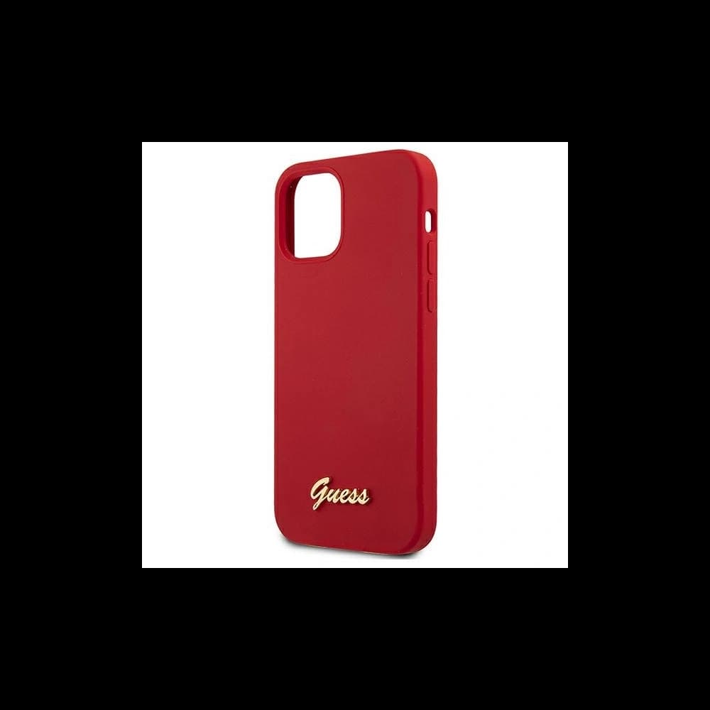 Guess GUHCP12SLSLMGRE Apple iPhone 12 mini red hardcase Metal Logo Script - 6