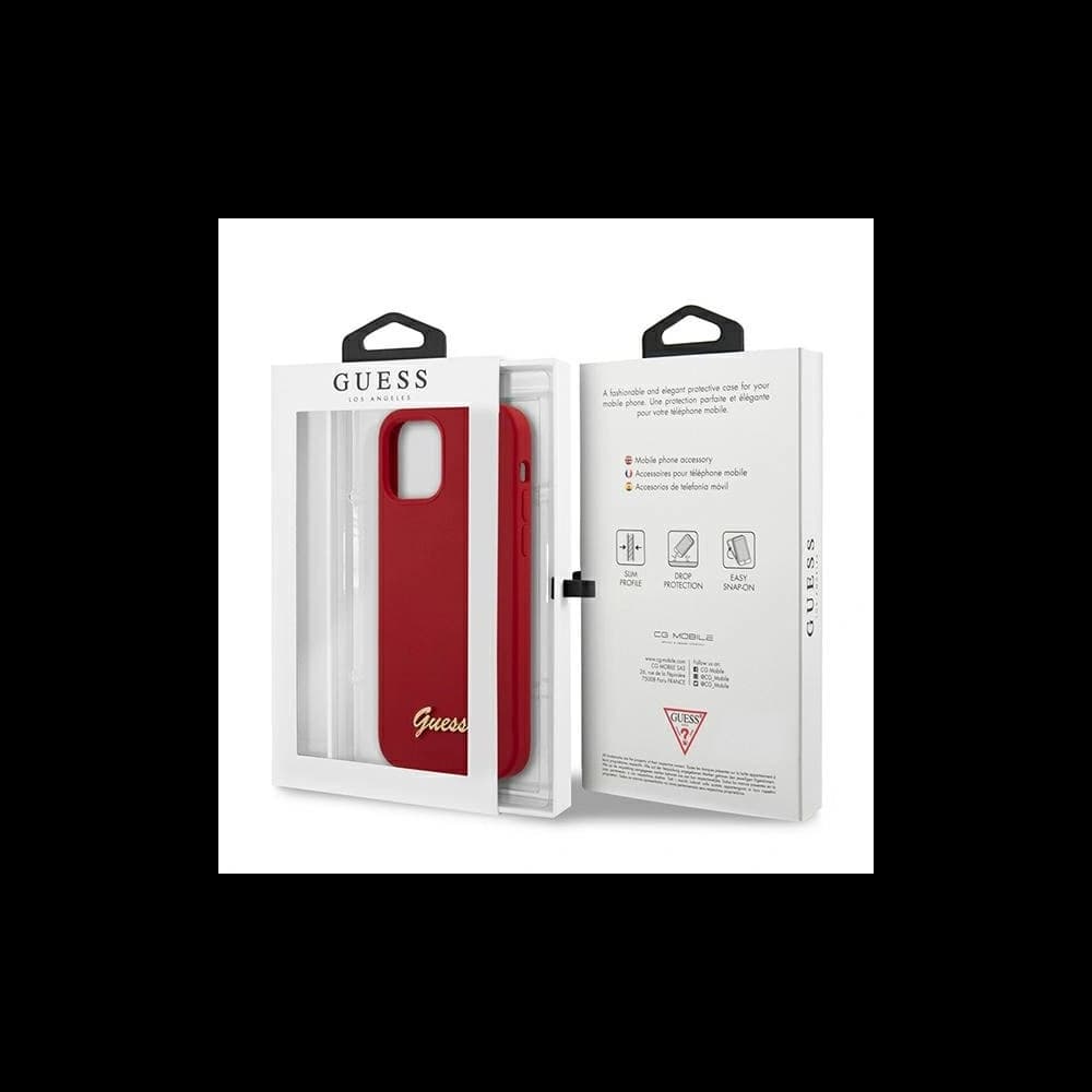 Guess GUHCP12SLSLMGRE Apple iPhone 12 mini red hardcase Metal Logo Script - 8