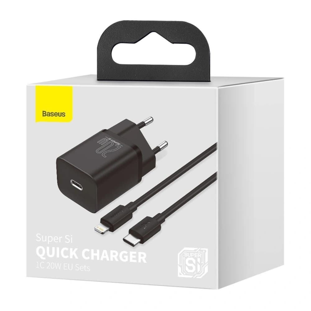 Baseus Super Si Quick Charger 1C 20W with USB-C cable for Lightning 1m (black) - 10