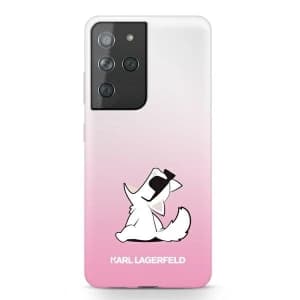 Karl Lagerfeld KLHCS21LCFNRCPI Samsung Galaxy S21 Ultra hardcase pink Choupette Fun