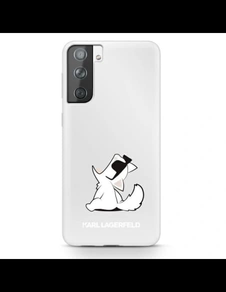 Etui Karl Lagerfeld KLHCS21MCFNRC Samsung Galaxy S21+ Plus carcasă din plastic transparentă Choupette Fun